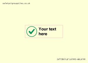 Custom plain background, green tick in circle sign